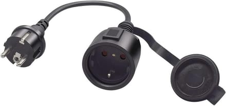 Solidchoice - Schuko Verlengkabel 16A 250V, 0,3 m voor Binnen en Buiten