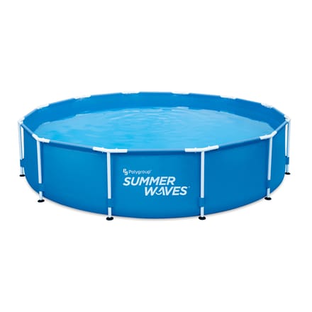Summer Waves Frame Zwembad Rond - ⌀366 x 76 cm - zwembaden - zwembadpomp - Inclusief Filterpomp - filterpatroon