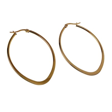 ∅50mm Oorbellen Dames - Verguld RVS - Ovale Oorringen