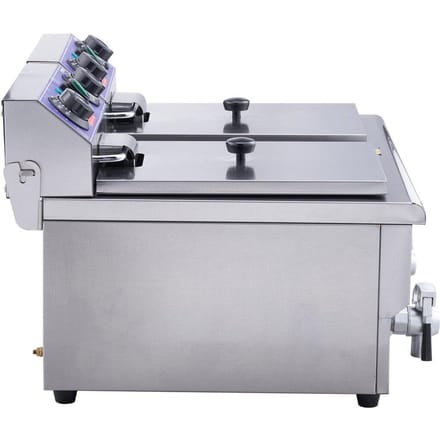 Friteuse Électrique Professionnelle sur Comptoir avec Double Bac 6000W