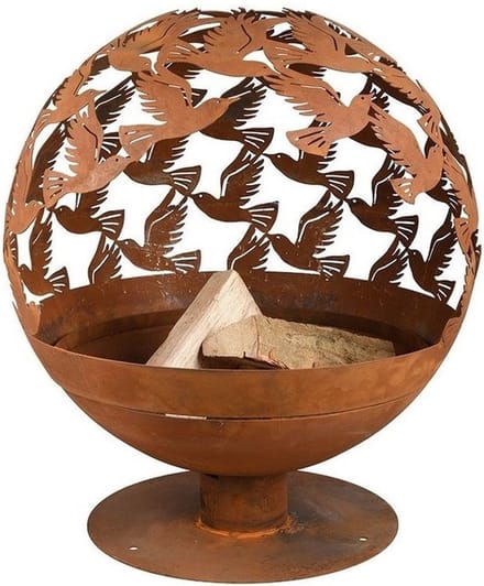 Esschert - Design - Vuurplaats - laser - gesneden - vogels - roestkleurig