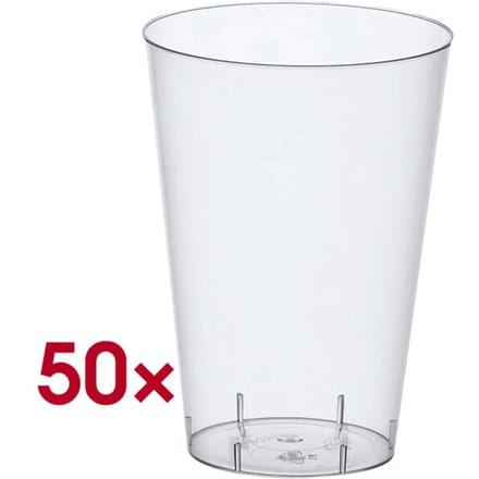 Drinkbeker glashelder 0,3 liter, 50 stuks