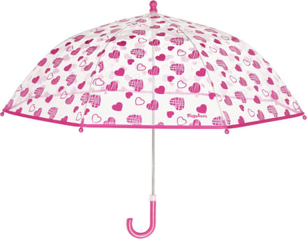 Playshoes - Paraplu - Hartjes - Transparant - Roze