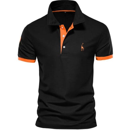 Polo brodé cerf à manches courtes Judy Mesh Lapel pour homme Plenty 2XL black
