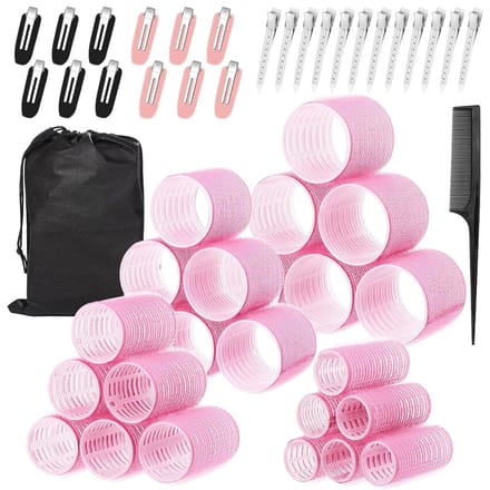carmdering - Krulspelden - Haarrollers en haarklemmen - Haarkruller - Haar rollers - Krullen zonder hitte - Heatless Curls - Krullers - Kleefrollers haar - Rollers - Zelfklevend - Hair Rollers & Clips 50 pc