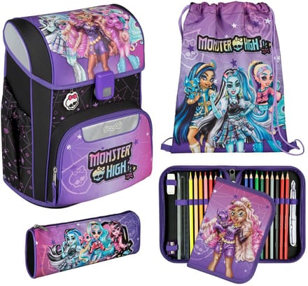 Scooli schooltas EasyStart Schulranzen-Set 5-delig Monster High paars zwart