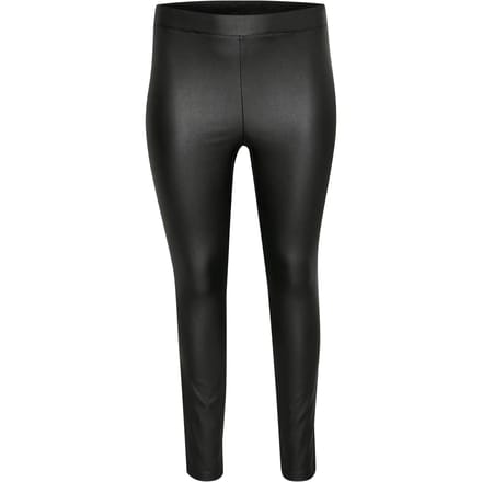 Kaffe Curve KCadina Long Coated Jeggings Dames Broek -Black Deep