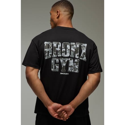 Active Camo Bronx Gym Oversized T-shirt | Black | Size XL