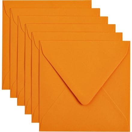 Papicolor Envelop vierk. 14cm oranje 105gr-CV 6 st 303911 - 140x140 mm