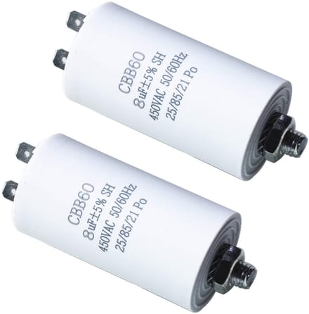 Dailygoods - 2 Stuks Motorcondensator 8µF 450V voor Starttoepassingen