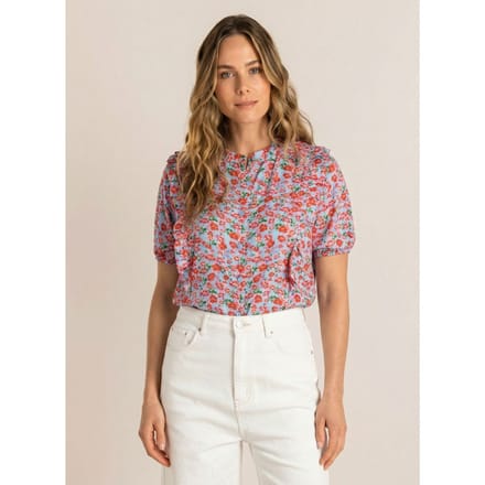 IVY BEAU Penny Tops - Light Blue/Multi-Col - maat 42