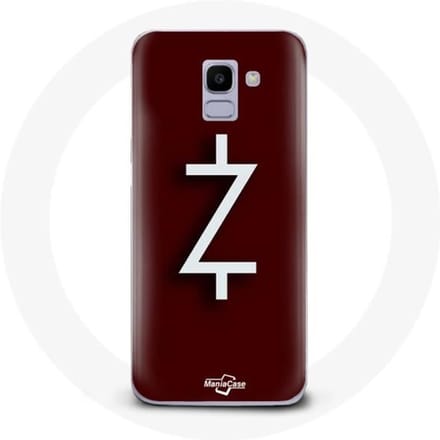 Case voor Samsung Galaxy J6 2018 Ozark Seizoen 4 Z Logo Wit Rode Achtergrond