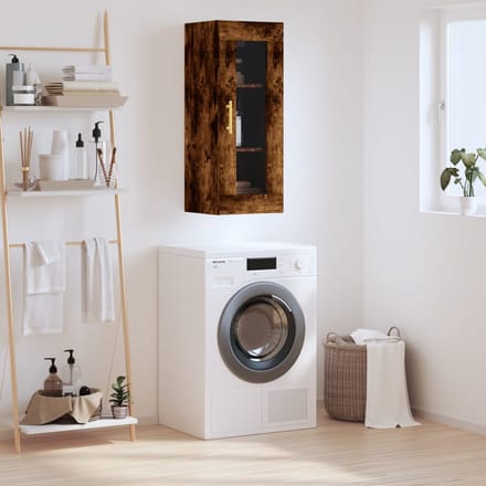 vidaXL - Bovenkast - 34,5x34x90 - cm - gerookt - eikenkleurig