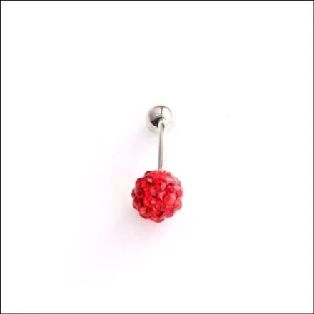 Rvs sieraden - Navelpiercing met rode kristallen - Chirurgisch staal