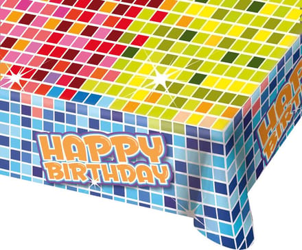 Tafelkleed Happy Birthday 130 x 80 cm