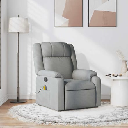 Vidaxl Klapbare Massagestoel, Lichtgrijs, Bekleed met Stof