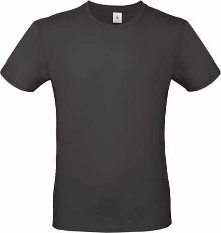 B&C Basic T-shirt - zwart - ronde hals - heren - katoen - 145 grams XXXXL