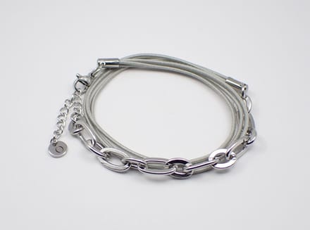 Colure® wikkelarmband jasseron robuust ovaal gecombineerd grijs