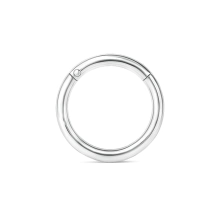 14kt - Witgouden Segment Ring met Scharnier - 1,2 mm Staaf Dikte - 6 mm Diameter - 14 Karaat Witgouden Piercing Ring - Echt Goud (585) - Inclusief Echtheidscertificaat
