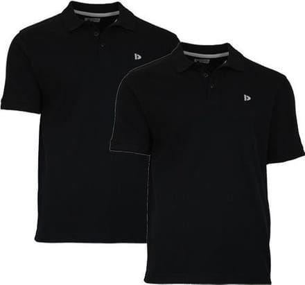 2-Pack Donnay - Polo (Noah) - Sportpolo - Heren - Black (020) - maat M