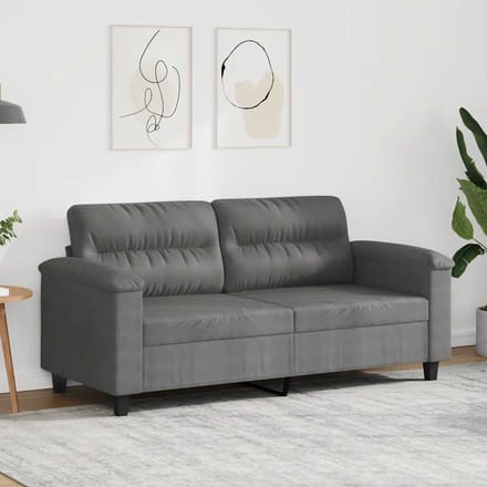 vidaXL - Tweezitsbank - 140 - cm - microvezelstof - donkergrijs