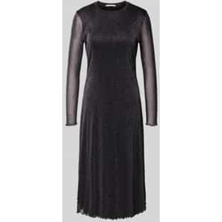 Tom Tailor Denim - Midi-jurk van mesh met glittereffect - Maat S - black with silver