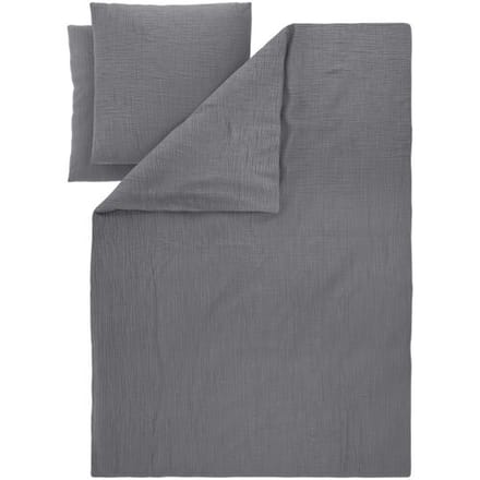 LIVARNO Mousseline dekbedovertrek 200 x 200 cm (Donkergrijs)