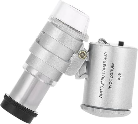 Mini Microscoop 60x met LED UV Licht, Pocket Vergrootglas voor Sieraden, Diamanten en Munten