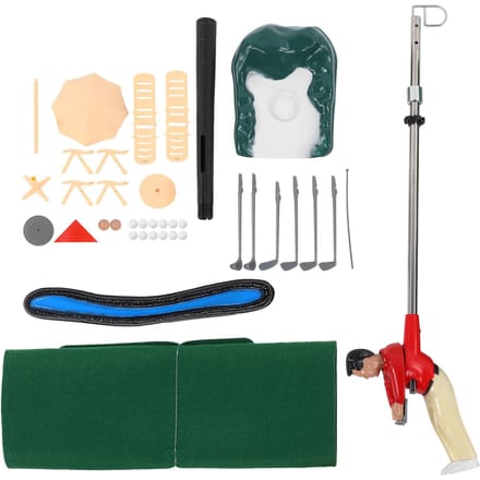 Indoor Mini Golfspel Kit Golfset Speelgoed met Groene Pad Putter Bal Stoelen voor Kinderen black