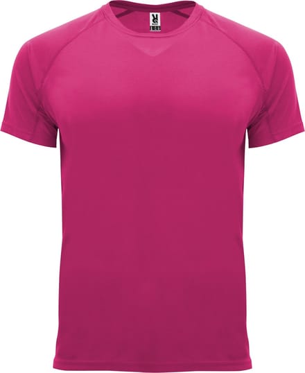 Fuchsia heren 2 pack sportshirt korte mouwen Bahrain merk Roly maat XL