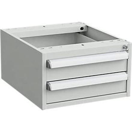 Onderstelcontainer voor werktafels, centrale vergrendeling, met ESD-bescherming, B 450 x D 520 mm, 2 laden