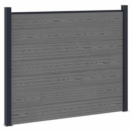 vidaXL - Hekpaneel - WPC - en - Aluminium - Grijs