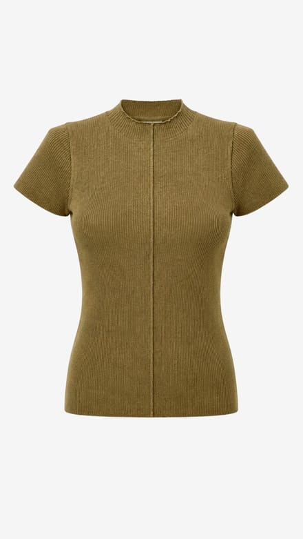 Rina rib knit top | Light Brown - Light Brown / M
