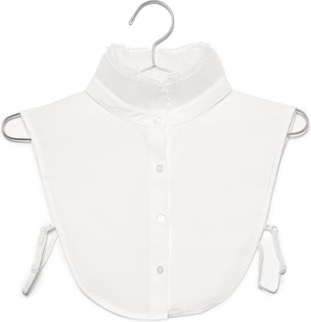 Lajetti - Wit kraagje met Transparante Kraag - Dames Blouse Kraagje Los