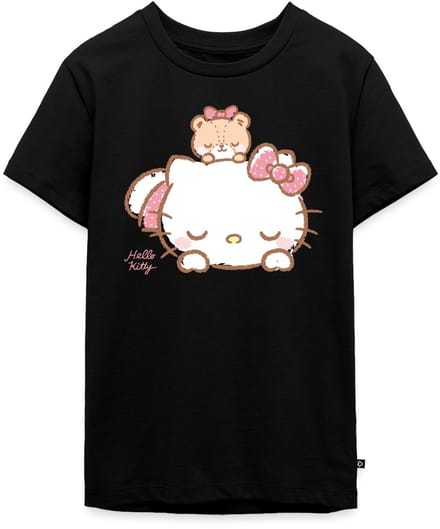 Hello Kitty Met Teddy Op Haar Rug Premium T-Shirt Tiener