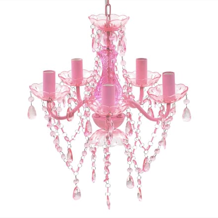 vidaXL - Kristallen - licht - met - 5 - gloeilampen - rosa