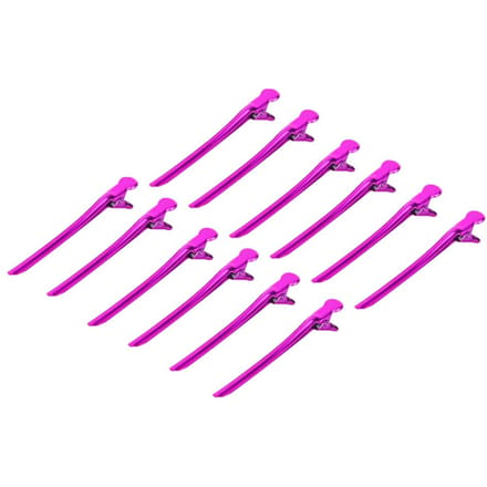 12PCSSet Salon Haar Grip Kapper Afdeling Klem Haarspeld Styling Tools Accessoires(Rode roos) purple