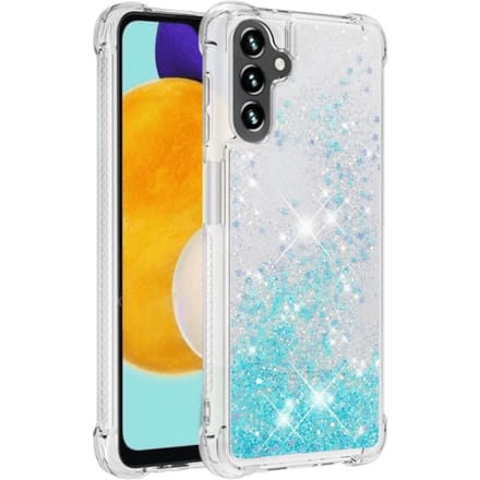 Mocaa Samsung Galaxy A54 Valbestendig Glitter Hoesje Blauw