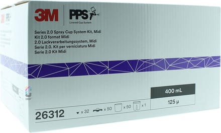 3M 26312 PPS 2.0 Kit Midi 400ml - 125mu - 50 binnenbekers + deksels