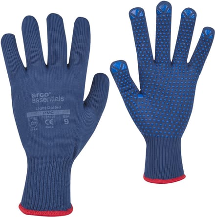 Arco Essentials - Grip Light Werkhandschoenen met PVC-Noppen Blauw - Maat S
