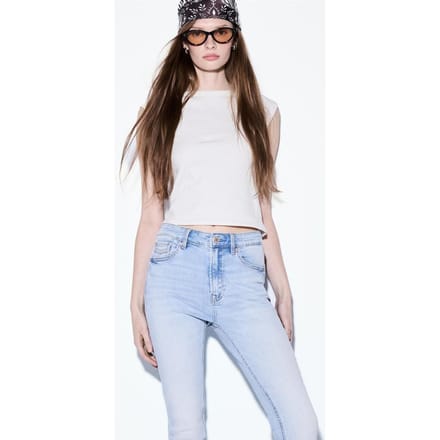Stradivarius D07 High waist skinny jeans  LICHTE MIDDENBLAUWE DENIM WASSING 38
