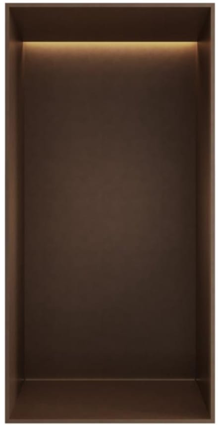 Hotbath &More Inbouwnis - 30 x 15 x 10 cm - Frameless - met LED-verlichting - Tuscan Bronze