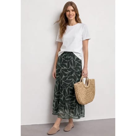 Chiffon maxirok met print