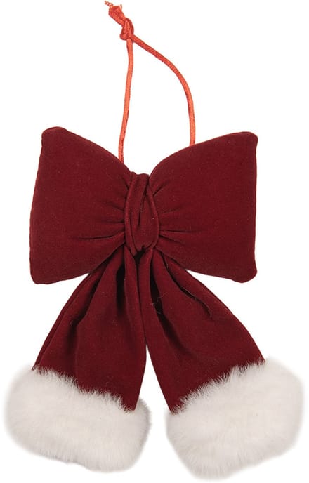 Clayre & Eef Decoratie Strik 10x4x16 cm Rood Synthetisch