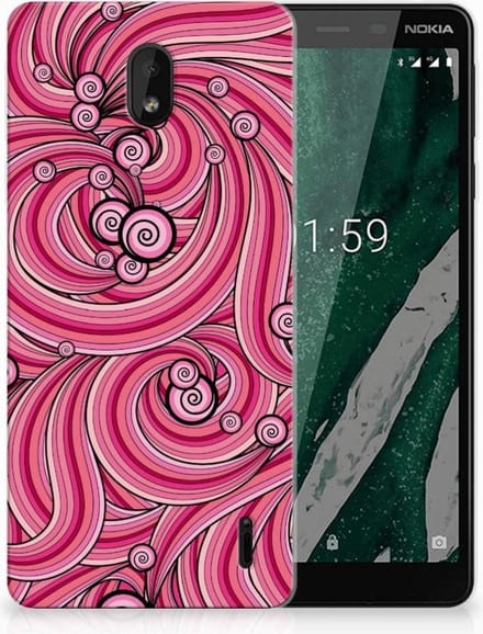 Nokia 1 Plus Hoesje maken Swirl Pink