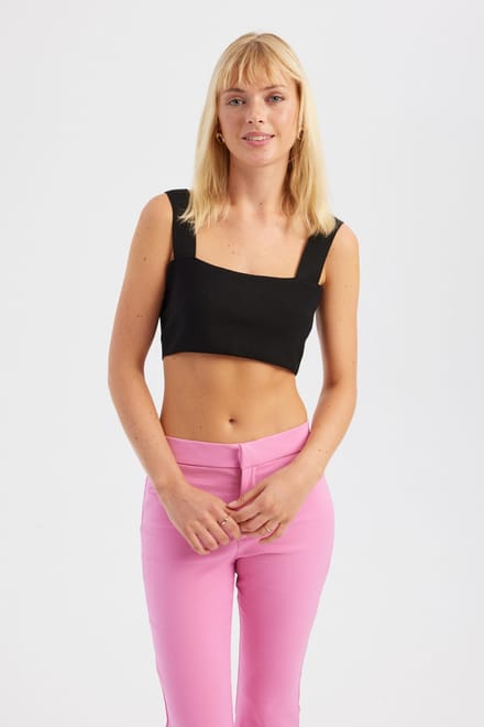 Vierkante Hals Crop Top
