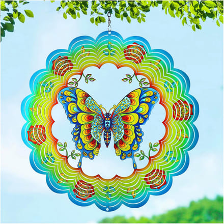 3D RVS Vlinder Windspinner voor Binnen en Buiten Tuindecoratie