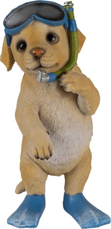Clayre & Eef Beeld Hond 11x11x23 cm Bruin Kunststof