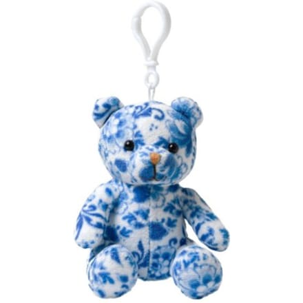 Teddybeer Delfts Blauw Sleutelhanger - 10 Cm