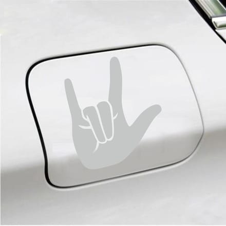 Bumpersticker - Rock N Roll - 14 X 12 - Licht Grijs